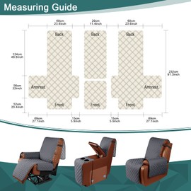 Ruaozz Waterproof Recliner Loveseat Cover with Console, Non-Slip Couch Cover Pet Cover for Double Recliner Split Sofa Cover with Elastic Straps for Kids, Dogs, Pets (Dark Grey, 2 Seater)