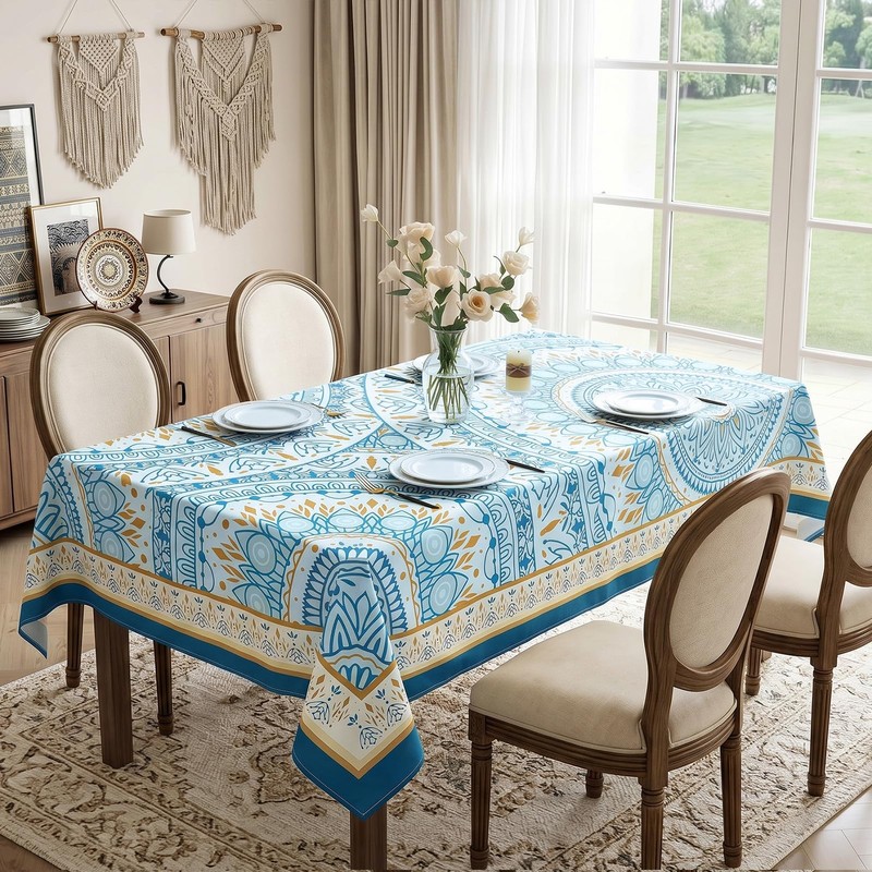 Joy Bubble Rectangle Tablecloth Waterproof Soft Brushed Fabric Table Cloth