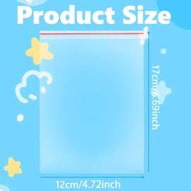 12x17cm Resealable Clear Plastic Bags, 100Pcs Small Grip Seal Bags, Thickening and Durable, Sealable for Kitchen Storage, Office Supplies, Stationery Storage ect.