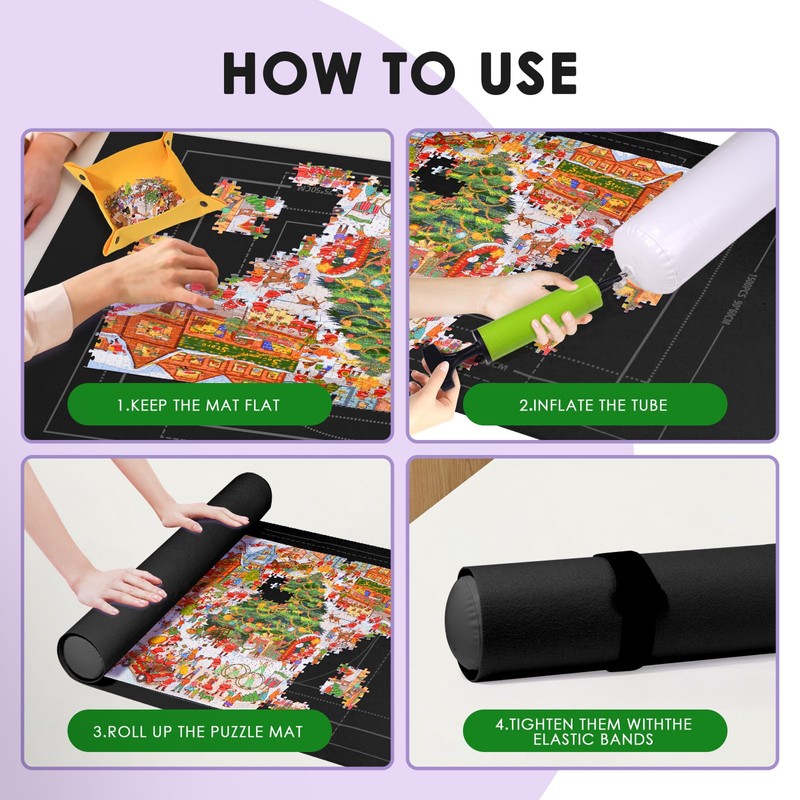 FELIZROCA Puzzle Mat - 1500 Piece Jigsaw Puzzle, Portable Roll-Up