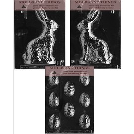 Easter Egg chocolate candy mold, Easter Bunny Chocolate candy Mold with Copyrighted molding Instructions