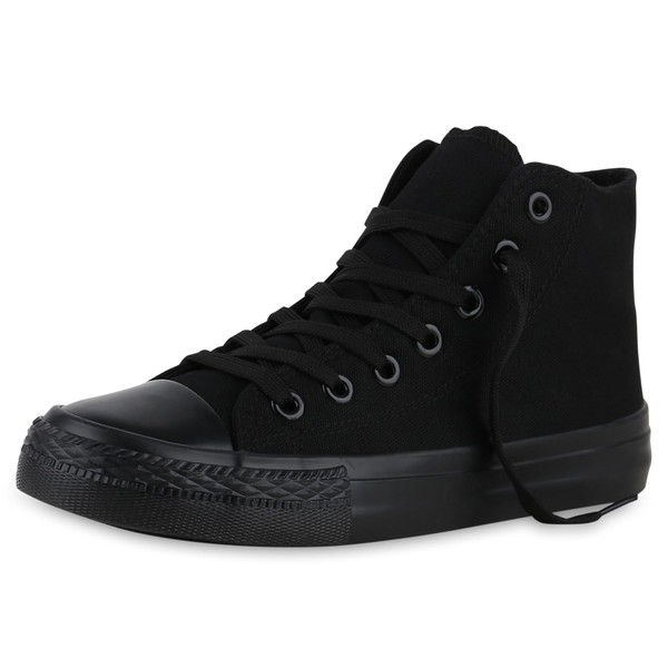 VAN HILL Men's Trainers, High Lace-Up, Comfortable, Basic, Leisure, Fabric