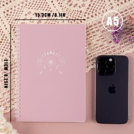 MGGAO 2 Pack Spiral Notebook, A4 Aesthetic Notebooks for Women, College Ruled Notebook, 160 Pages, Office School Supplies Gifts