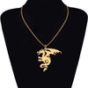 RAIDIN Stainless Steel 18K Gold Silver Plated Dragon Necklace for