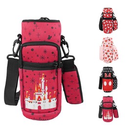 Unyopsa Water Bottle Carrier Bag 25oz/32oz Water Bottle Pouch Holder Adjustable Shoulder Strap Neoprene Water Bottle Sling Bag with Phone Pocket Insulated Tumbler Accessories Gifts for Women