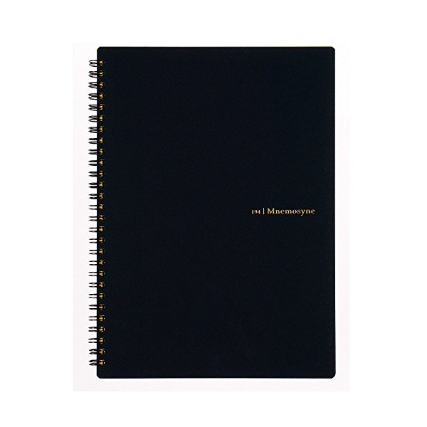 Maruman MNEMOSYNE Notebook 9.92 x 7.05 Inches (B5), 7mm ruled 30-line, 80 Sheets (N194A), Black