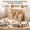 ZHUMUJIAJU Bamboo Shoe Storage Bench with Acrylic Panels for Entryway