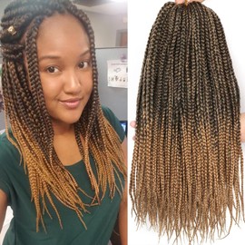 7 Packs 14 Inch Goddess Box Braids Crochet Hair Prelooped Crochet Hair Crochet Braids box braid crochet hair crochet braids hair for black women Jumpo Braiding Hair (14 Inch 7 Packs, 1B/27)