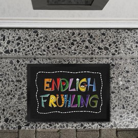 speecheese Finally spring doormat in 35 x 50 cm in colourful colours as a beautiful spring or Easter decoration for home and garden