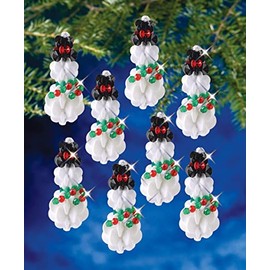 THE BEADERY Sunburst Snowman Makes 12 Holiday Beaded Ornament Kit