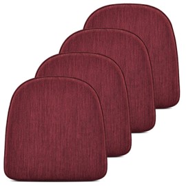 baibu 14x14 Inches Metal Dining Chair Pads Set of 4, Non-Slip Metal Chair Cushion Bar Stool Cushion with Ties for Metal Chairs or Bar Stools - 4 Cushions Only (Red, 14x14x1.5in)