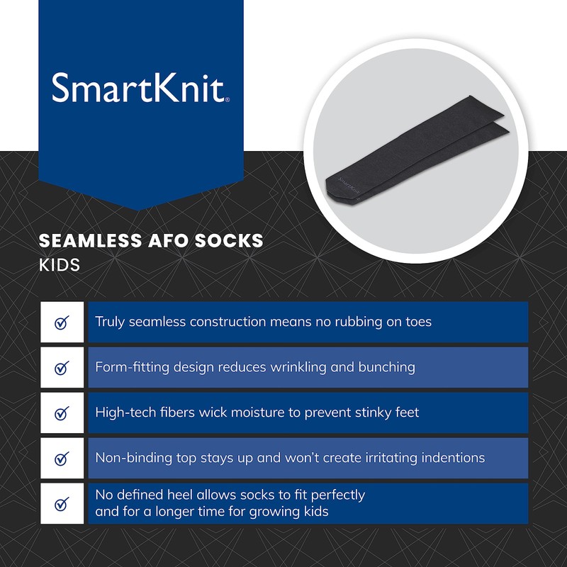 SMARTKNIT Kids Seamless AFO Interface Socks (Pink, Child Regular)