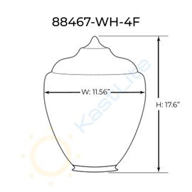 KastLite 88467-WH-4F Polyethylene White Acorn with Fitter Neck | 17.6" Height x 11.56" Width x 3.88" Outside Diameter | Manufactured in the USA