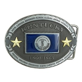 Kentucky KY State Flag Western Metal Belt Buckle