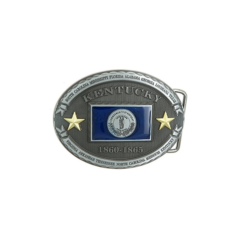 Kentucky KY State Flag Western Metal Belt Buckle