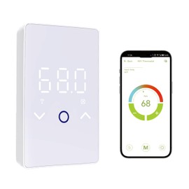 MAXKOSKO WiFi Smart Thermostat for Electric Floor Warming System with Touchscreen LED Display 120V/240V, Easy Connection & Energy Saving Home Programmable Thermostat White