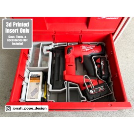 Jonah Pope Design Milwaukee Packout Tool Box Drawer Insert for M18 Brad Nailer (Insert Only) - Blue