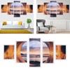 5PCS Frameless Canvas Painting Seaport Pattern Wall Art Picture for