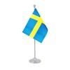 Rotenl Sweden Desk Flag, Swedish Table Office Flag with Metal