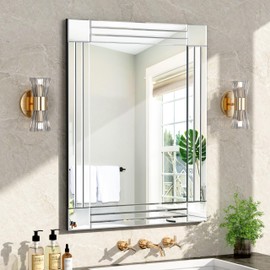 GOAND Decorative Wall Mirror Gorgeous Silver Mirror for bedrooms, bathrooms, entryways hallways, Living Room and Dining Room Walls “20x28”