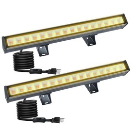 Warm White Wall Washer Light 17 Inch 2 Pack, 3000K Patio Flood Light 48W, IP66 Outdoor Bar Light for Landscape, Church, Yard, Garden, Building