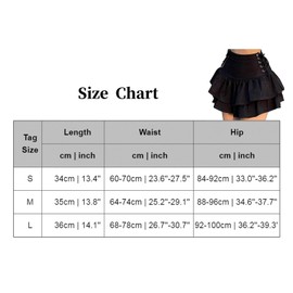 win2win Women Gothic Skirt Fairy Grunge Aesthetic Lolita Mall Goth Black Mini Skirts 2000s E Girl Clothing Fluffy Ruffle Lace-Up