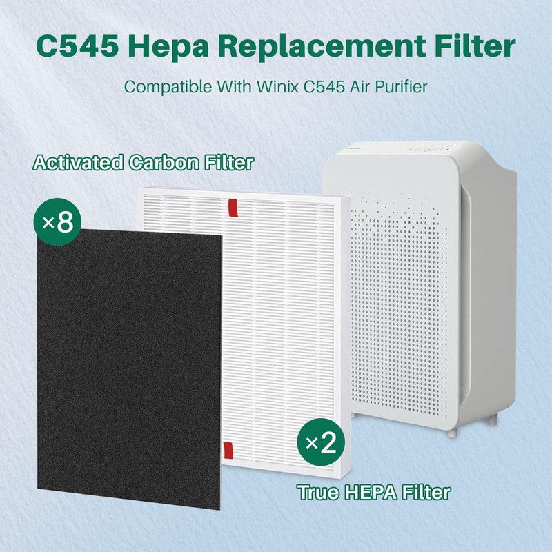 Fanulter 10 Pack C545 Replacement HEPA Filter Compatible with Winix