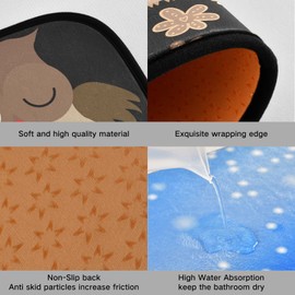 Kigai Kitchen Rugs 2 Piece Waterproof Non Slip Kitchen Mat Cute Owl Kitchen Mats Set for Sink Office Kitchen Cafe