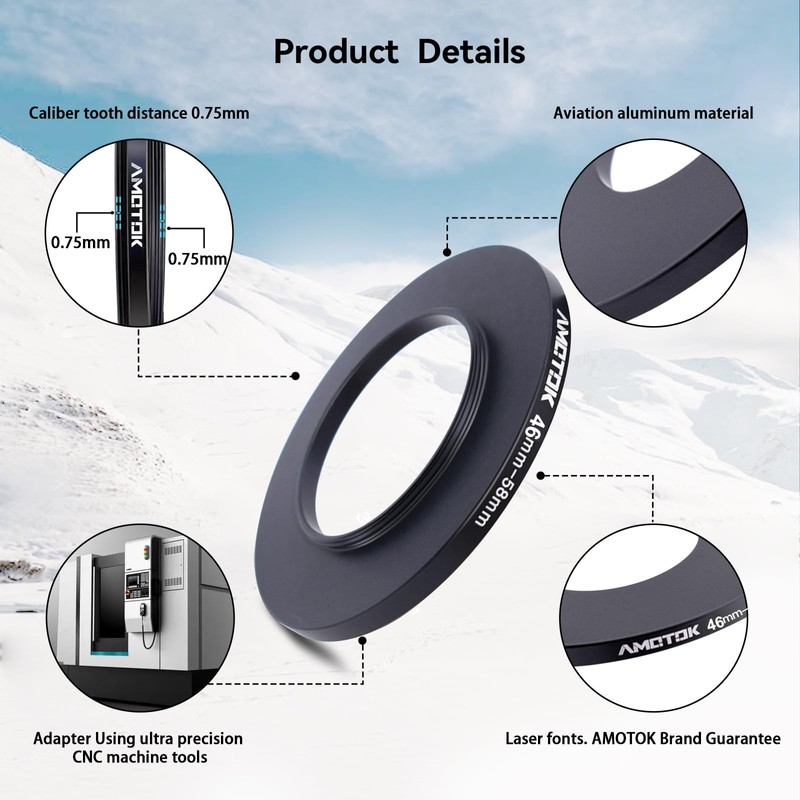 46mm Lens to 58mm Camera Lens Adapter, 46mm to 58mm