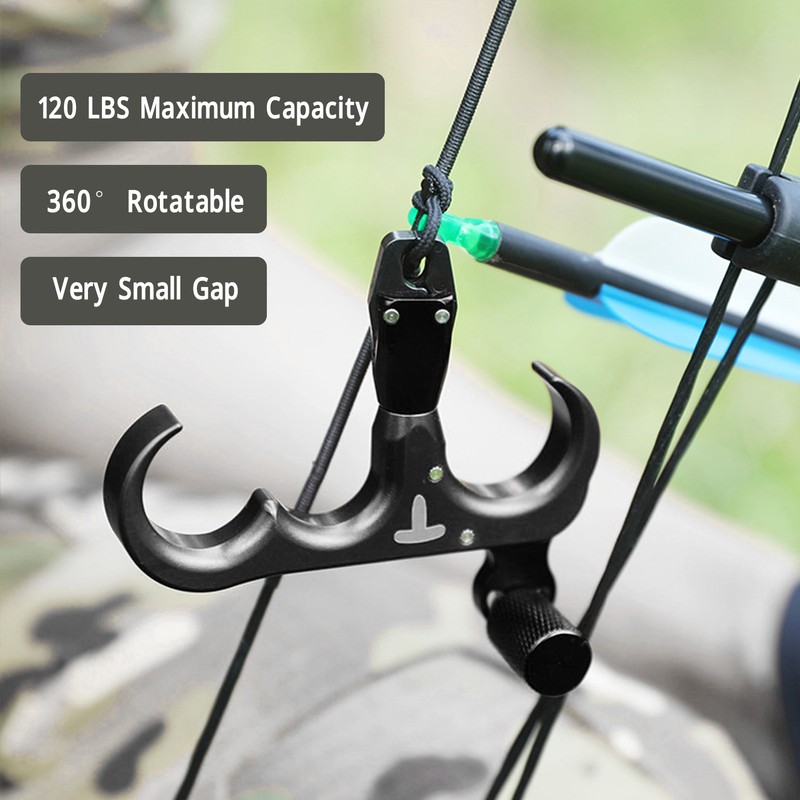 3 Finger Hand Held Bow Release Aluminum Alloy Thumb Release