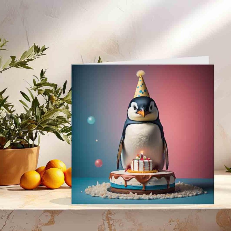 Penguin Birthday Card 145 x 145mm