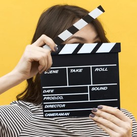 Movie Folding Board 20x20cm Dry Wipe Black Wooden Flap Action Scene Accessories Slate Board for Director Camera Film Studio