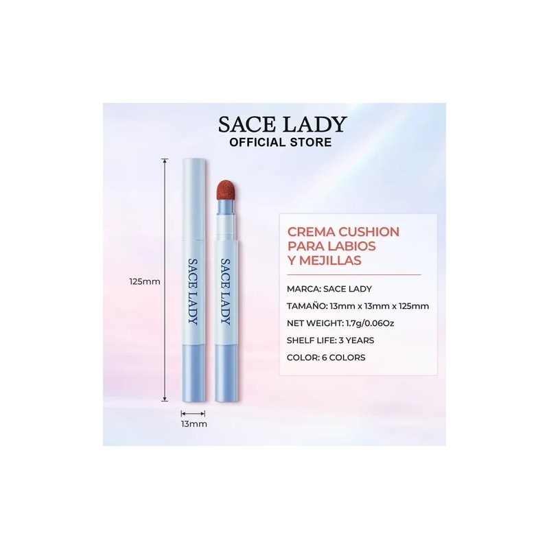 Sace Lady Air Cushion Labial Y Rubor Multiuso Crema Mate