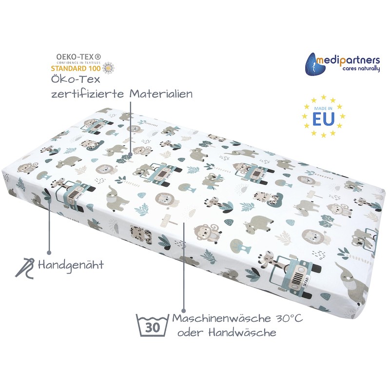 Medi Partners Fitted Sheet 60 x 120 cm 100% Cotton