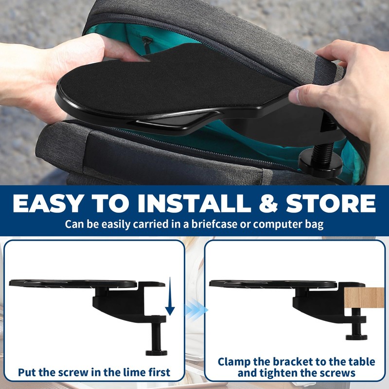 2Pcs Computer Arm Rest for Desk Within 2.36" Thickness Strong