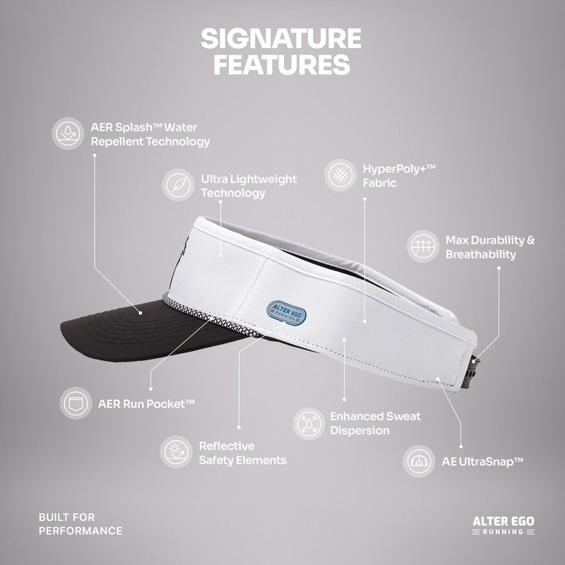 Visor Splash White Black Palm