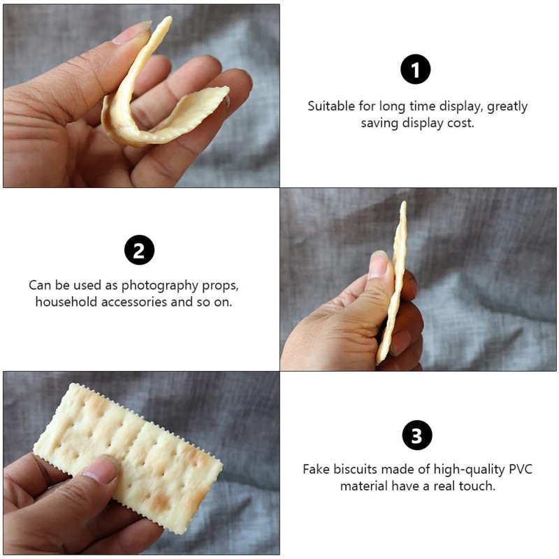 SEWACC 5pcs Artificial Soda Artificial Cookie Fake Biscuits Fake Dessert