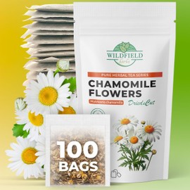 100 Chamomile Tea Bag Camomile Tea Bag Flowers (Chamomilla chamomilla) - 100 Count 1.5g Chamomile Tea Bags 100 Count Flores de manzanilla