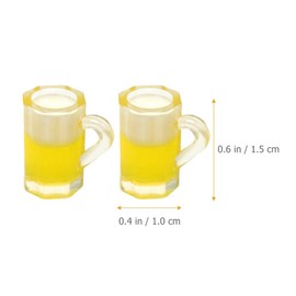 HOLIDYOYO 20Pcs Miniature Dollhouse Beer Cups Bottle, Mini Beer Cups Model, Miniature Cups, Mini Beer Mug for Dollhouse Decorations Accessories