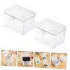 TEHAUX 2Pcs Small Plastic Card Storage Boxes Stackable Desktop Organizers