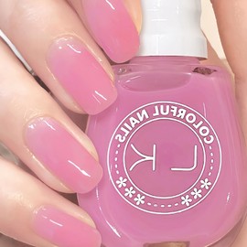 KAHSOSE Jelly Pink Nail Polish, Vegan Pink Jelly Gel Polish, Translucent Pink Gel Nail Polish without UV Light Needed, Cruelty Free Clear Pink Gel Polish Long Wearing for Women Girls