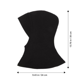 PRETYZOOM Women's Adjustable Muslim Hijab Neck Cover Scarf Hood Inner Hijab Cap Full Cover Bone Lady Islamic Muslim Headpiece (35 x 24 cm, Black) Birthday Wedding Party Supplies, black