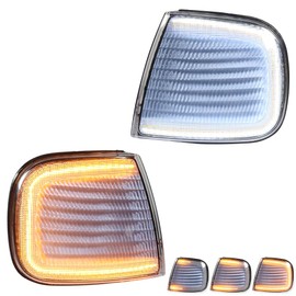 GTINTHEBOX Signal Light for 1997-2003 F150 Pickup / 1997-2002 Ford Expedition / 1998-1999 F250 Pickup Parking Corner Side Marker Turn Signal Lights Clear Lens Switchback White & Amber LED Lamp