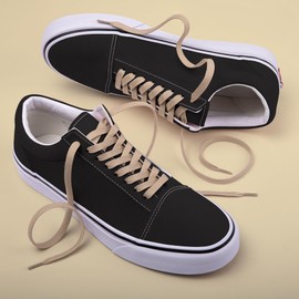 Miscly Flat Shoe Laces for Sneakers, Multiple Lengths and Colors Available (Khaki, 54″ (137 CM))