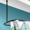 Shower Curtain Rod Hoop Square Shape Bathroom Heavy Duty No
