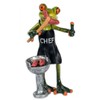 Frog with Grill light green, 14 cm, Garden - Decor