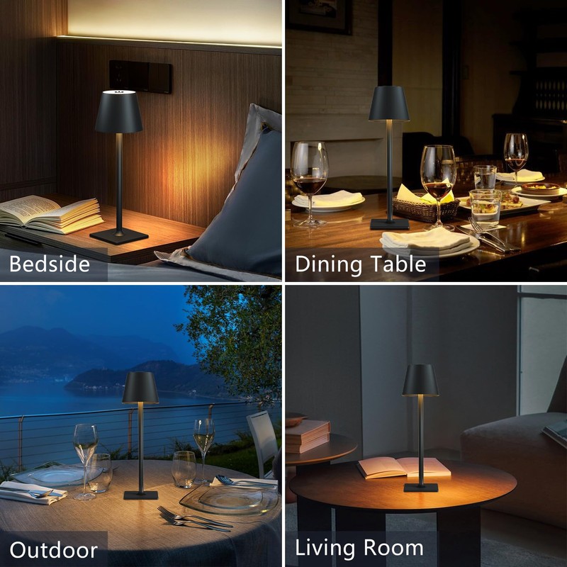 Fizrice Cordless Table Lamp Rechargeable Lamps: 6000mAh Battery Operated Table