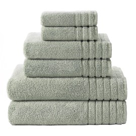 COTTON CRAFT - Super Zero Twist 6 Pack Towel Set - Aqua - Contains 2 Oversized Bath Towels 30x54, 2 Hand Towels 16x30, 2 Wash Cloths 13x13