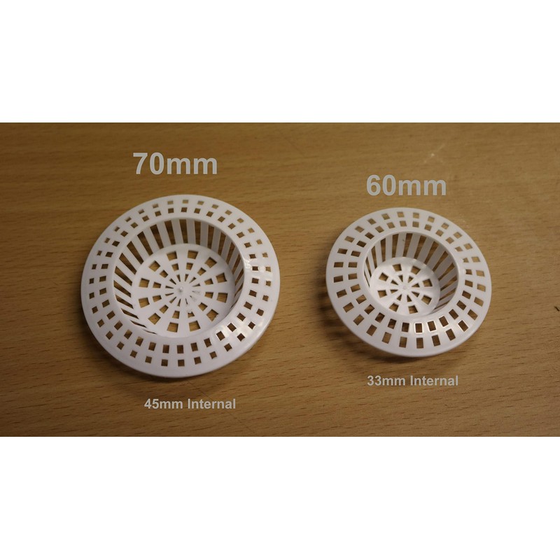 fiXte Plastic Sink Strainer - White Pack of 2 sizes