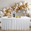 1 Pack 72''Lx30''Wx30''H White Table Skirt for 6 Foot Rectangle